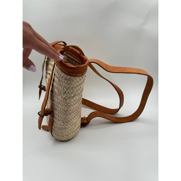 Anthropologie Leather Handle Market Backpack, Small - Picture 4 of 6